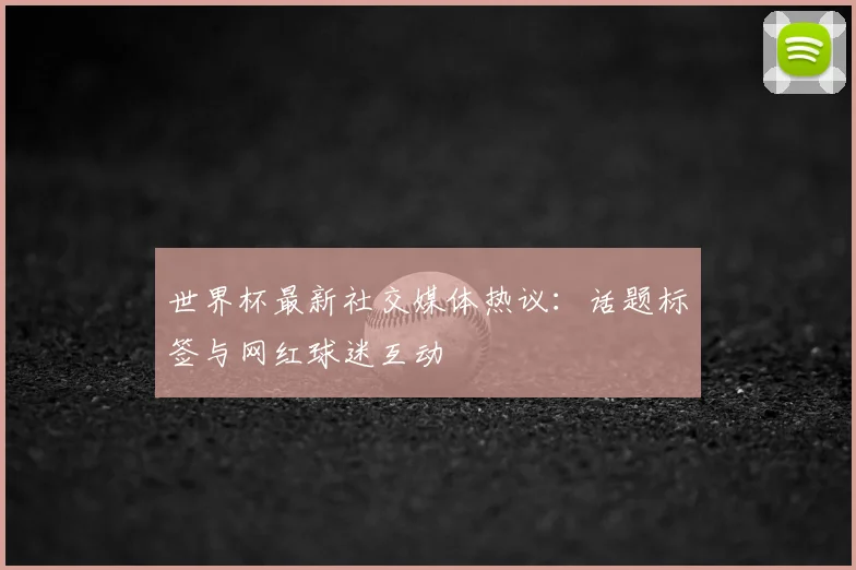 世界杯最新社交媒体热议:话题标签与网红球迷互动